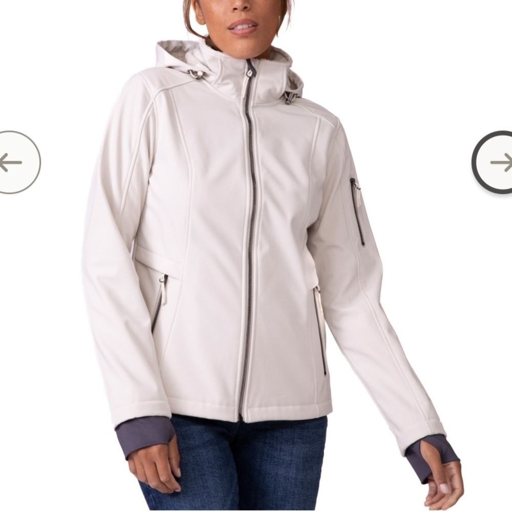 Women's Cream Hooded Jacket